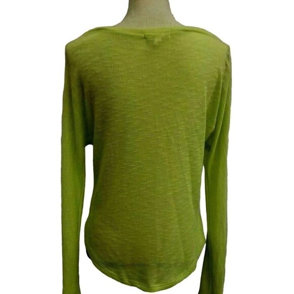 Aeropostale Womens Blouse Size M Light Green Long Sleeve Scoop Neck - Picture 8 of 11